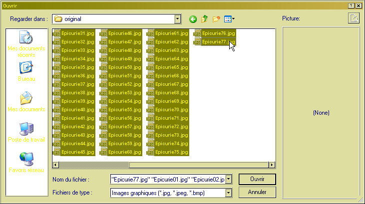 Album Burger -10 Multiple sélection avec CTRL mt_popup: 10 Multiple sélection avec CTRL
