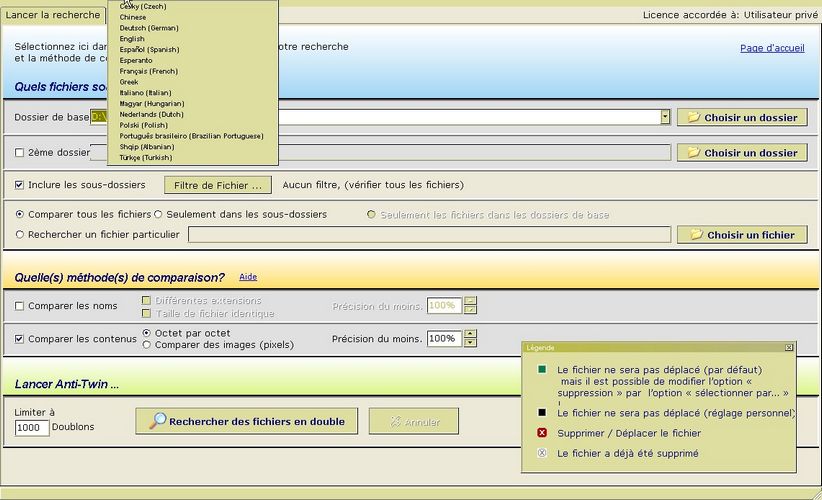 mt_popup:AntiTwin - 1 Interface et choix des langues