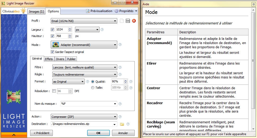 Light Image Resizer - 6 Mode et aide mt_popup:Light Image Resizer - 6 Mode et aide
