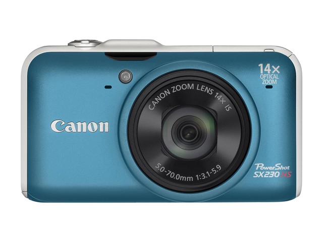 1 De face, SX230 bleu turquoise